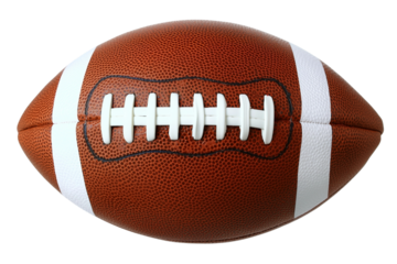 American football ball in transparent background. Generative AI. 
