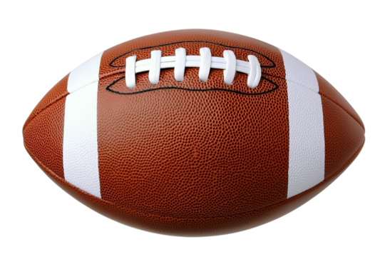 American football ball in transparent background. Generative AI. 
