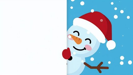 Adorable Snowman Christmas Card Design Blank Template for Festive Greetings - Powered by Adobe