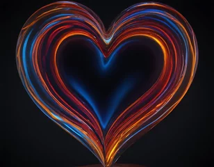 Glowing Heart   Flowing Heart Sculpture   Dynamic Heart Form   Abstract Heart Design   Colorful Heart Symbol   Vibrant Heart Art © Oleksii_Zahoruiko