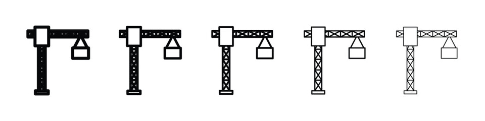 Construction crane icon vector collection. EPS 10