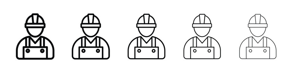 Construction worker icon vector collection. EPS 10
