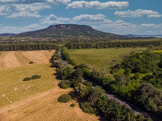 Drone aerial picture from a Hungarian landscape, near the lake Balaton