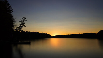 sunset over lake