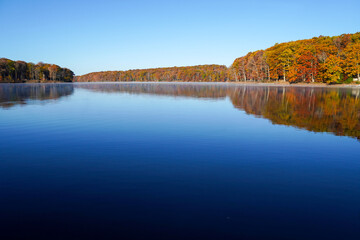 autumn landscape with lake