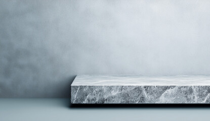 Gray stone slab on minimal background