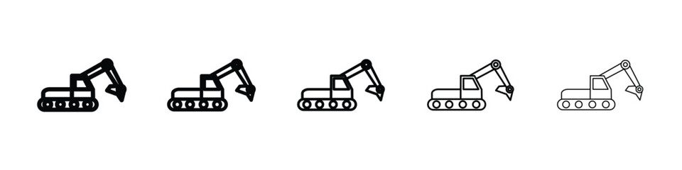 Excavator icon vector collection. EPS 10