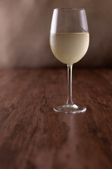 Chilled glass of white wine 