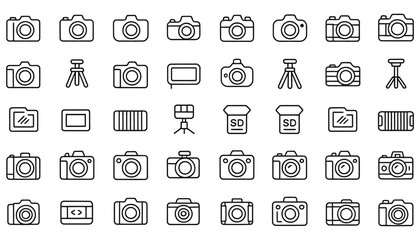 Business and web vector icon set, a collection of flat symbols for internet, office, and finance