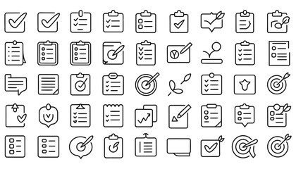This vector icon set features business, communication, and finance symbols for web and mobile design