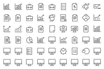 Web and business vector icon set for computer and mobile internet design