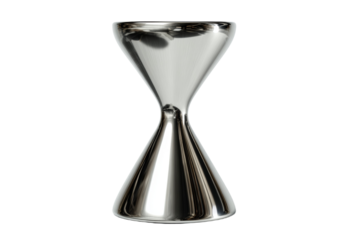 A silver table with a curved top