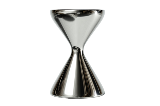 A silver table with a curved top - Powered by Adobe