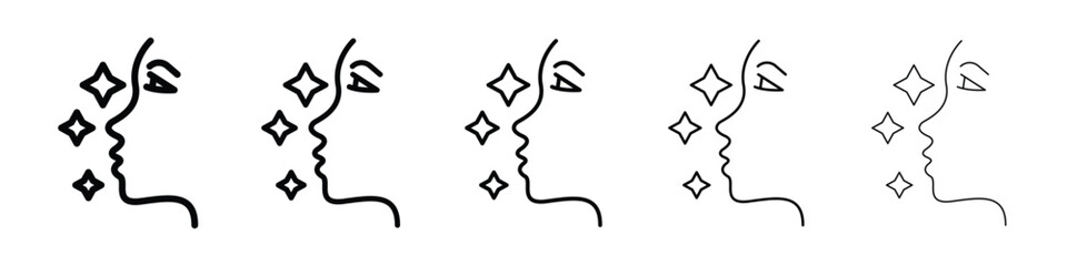 Glowing skin icon vector collection. EPS 10