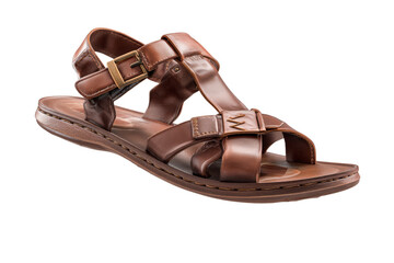 Naklejka premium A brown sandal with a strap and buckle