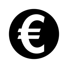 Obraz premium vector illustration of a Euro sign icon silhouette on a white background