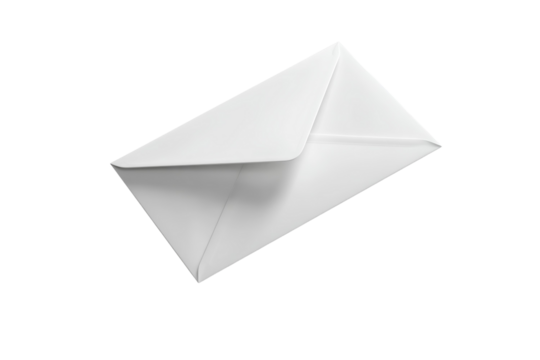 A white envelope is sitting on a white background