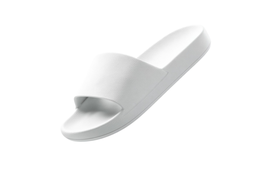 A white flip flop with a white sole