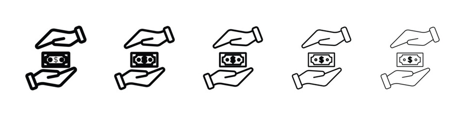 Hand money exchange icon vector collection. EPS 10