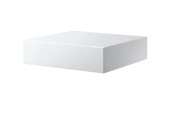 A white box with a square shape