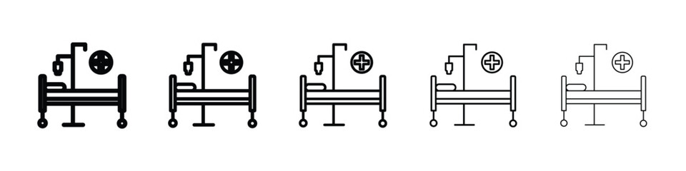 Hospital bed icon vector collection. EPS 10