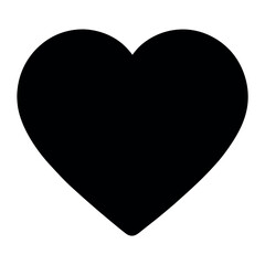 Solid black heart silhouette – Vector Illustration