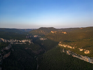 The spectacular cliffs at sunset near Siurana in Catalonia, Spain