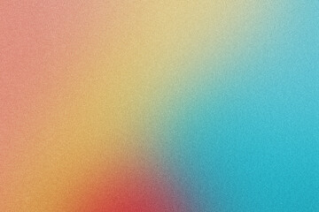 Abstract grainy gradient background in yellow, red, blue. Noise texture. abstract gradient in pastel colors. background design. colorful background for design. banner, poster.