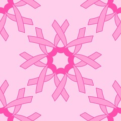 Breast cancer month seamless pink ribbon day mammogram pattern for medical accessories and medicine textiles