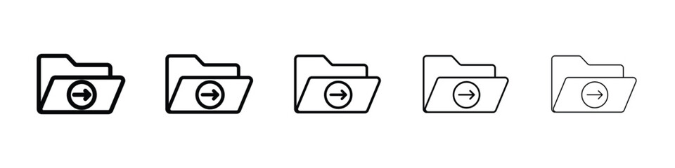 Move To Folder icon vector collection. EPS 10