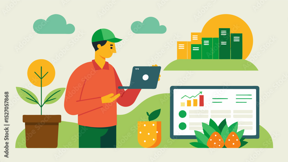Poster a smart inventory management system that tracks crop growth and predicts harvest dates helping farme
