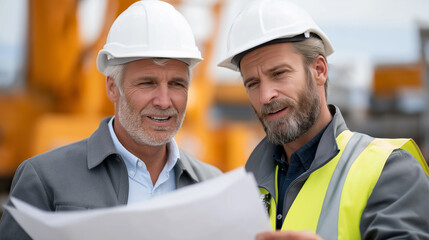 Construction Site Project Review with Architects and Constructors
