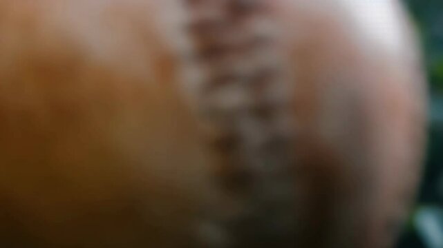 Floating baseball, blurry