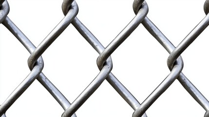 An artistic interpretation of chain links creates a striking visual impact, symbolizing connections and barriers, while showcasing the beauty of industrial materials in a modern context.