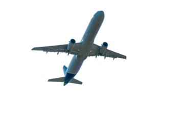 Flugzeug von unten freigestellt