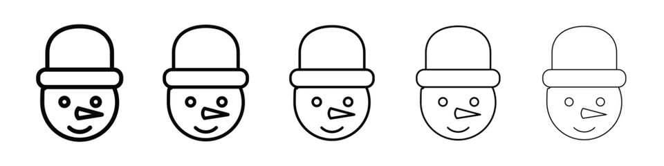 Snowman head icon vector collection. EPS 10
