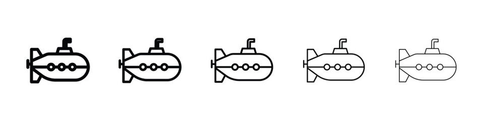Submarine icon vector collection. EPS 10