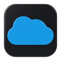 3D Cloud Icon for UI, App Feedback, or User Interface isolated on transparent white background, clipping path