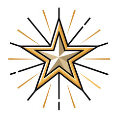 Starburst Pattern in Clean Line Design – Minimal Vector on White Background