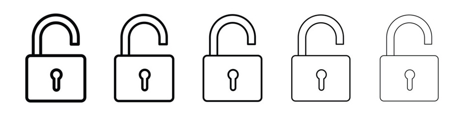 Unlock icon vector collection. EPS 10