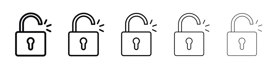 Unlock icon vector collection. EPS 10