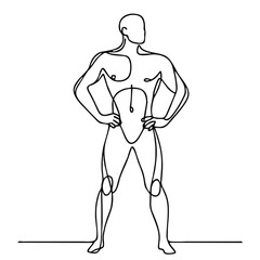 Fototapeta premium Pride theatrical pose: single continuous line drawing exuding confidence and superiority.