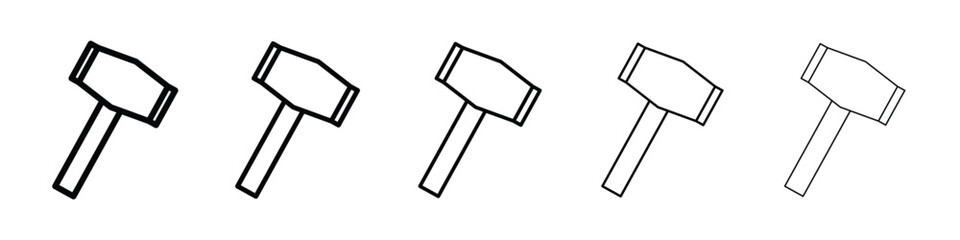 Wooden mallet icon vector collection. EPS 10
