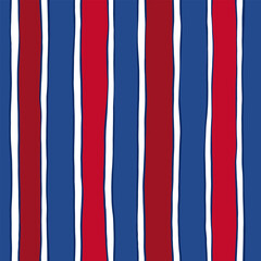 Red and blue seamless vector pattern. Hand drawn lines background