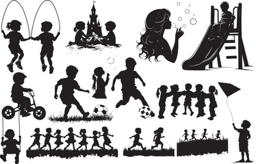 Children Playing Silhouettes
