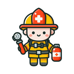 
illustration design of a firefighter