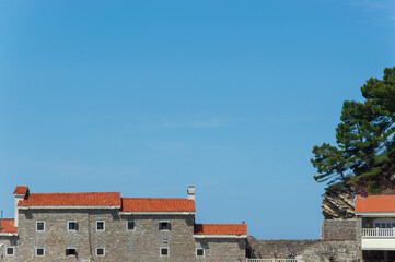 Obraz premium Kastio Castle in Petrovac, Montenegro on the Budva Riviera is an old town on the Adriatic Sea coast