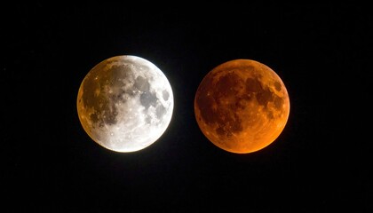 Blood Moon Contrasts With Strawberry Moon in Stunning Night Sky Display