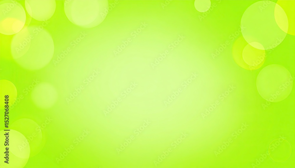 Poster Bright Lime Green Background With Soft Bokeh Effect Creating a Vibrant and Fresh Atmosphere