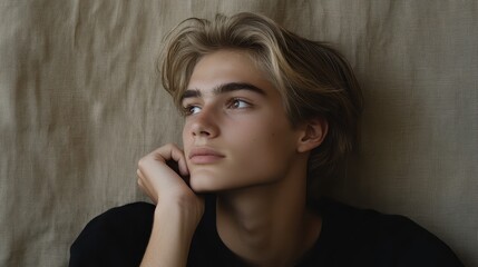 Fototapeta premium Close-up portrait of a young man.